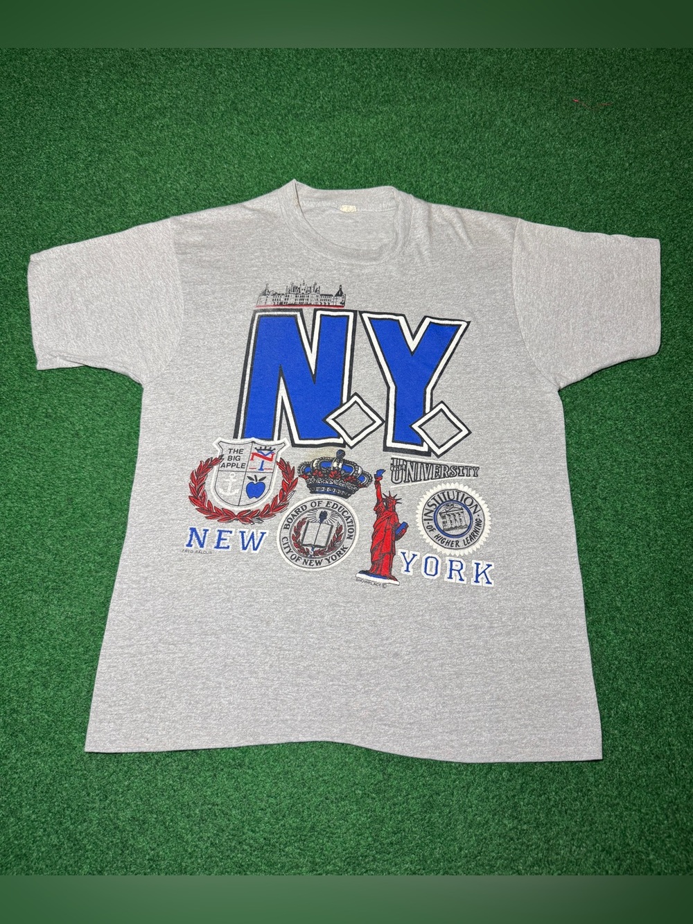 New York University 80s Vintage Gray Medium 18x26 College T Shirt